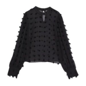 Zara Flowy Top with Pompoms